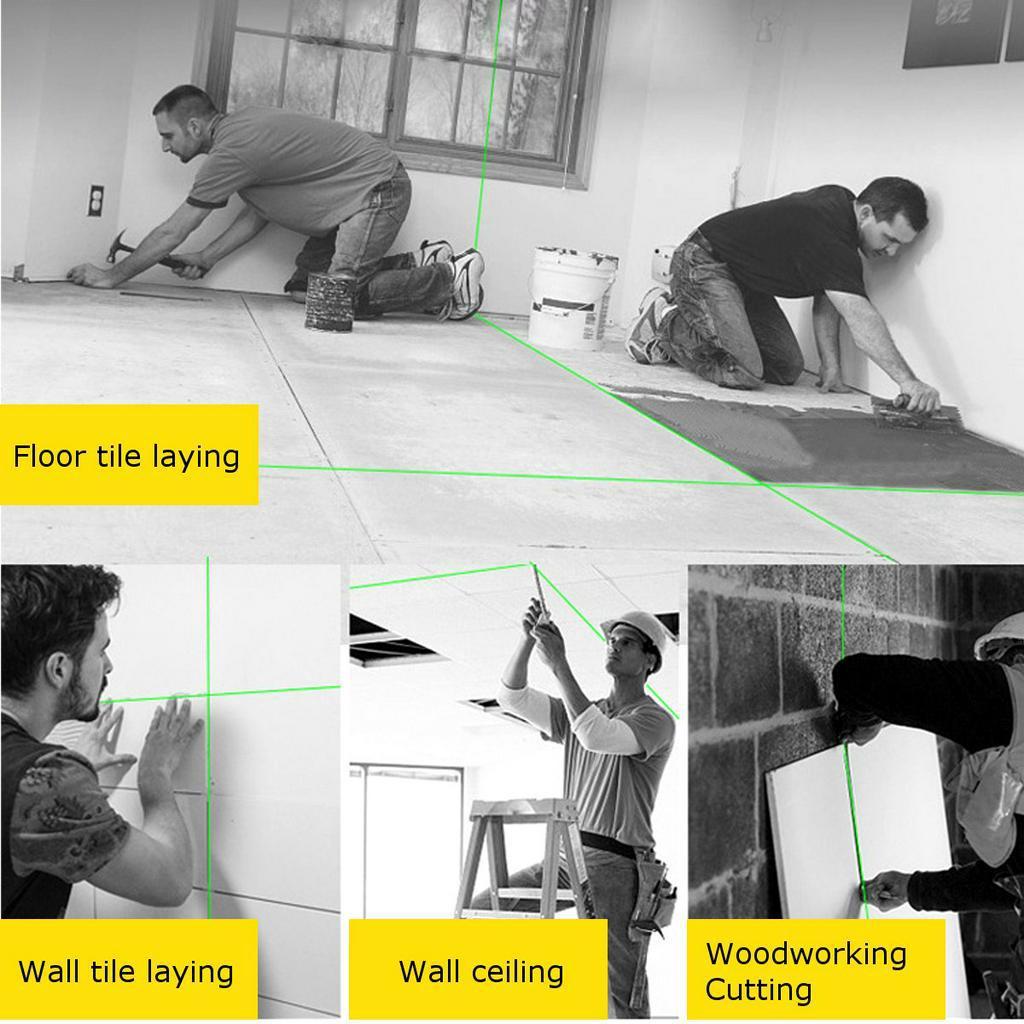 16 Lines 4D Green Cross Light Laser Level Auto Self Leveling 360° Rotary Measure Remote Control