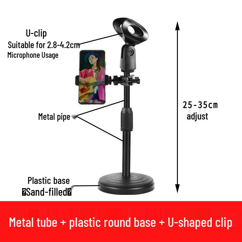 Universal Multi-functional Desktop Microphone Stand for Live Broadcast, Conferences, Speeches, Presentations, and Singing.