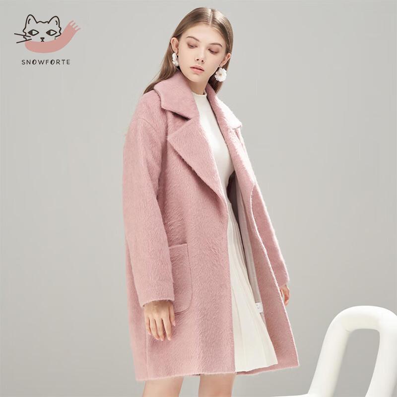 

Snuofd Women s Winter Wool Blend Loose Lapel Coat S (160/84A)