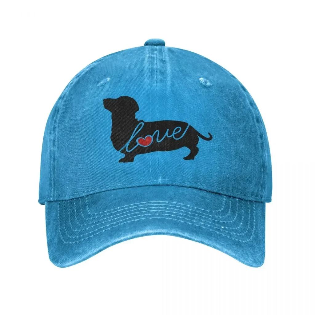 Dachshund Weiner Dog Love Baseball Cap Men Women Distressed Washed Snapback Cap Animal Activities Unstructured Soft Caps Hat