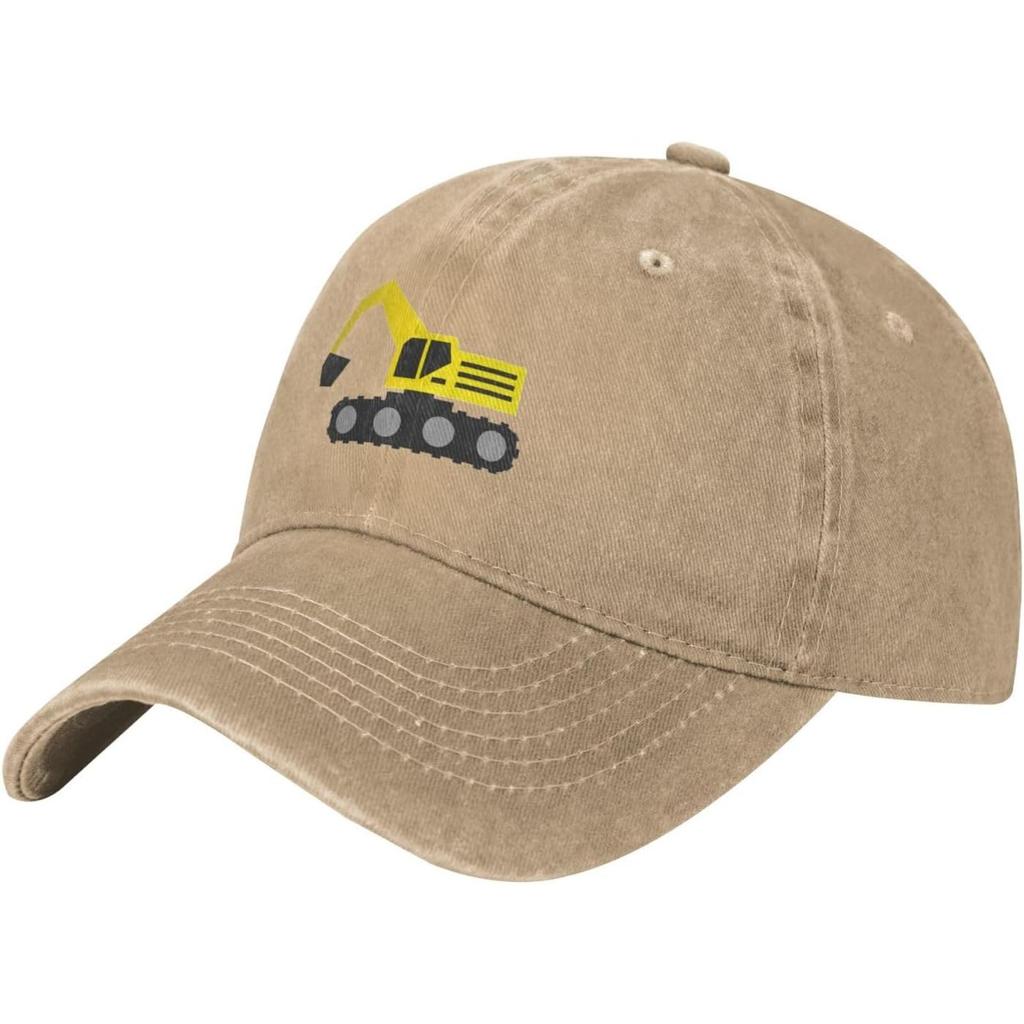Bagger Grafik Gewaschene Baseballkappe Atmungsaktive Baumwolle Verstellbar Outdoor Golfhut für Unisex