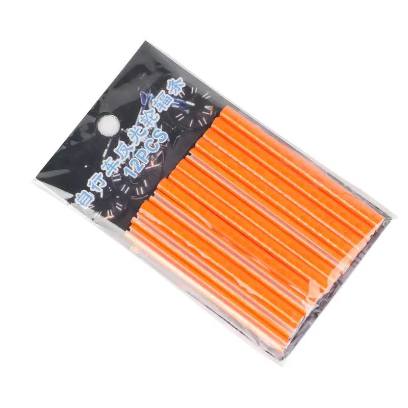 12PCS/Bag Bicycle Wheel Spokes Reflective Sticker Tube Strip Warning Light DIY 7.5cm MTB Cycling Reflector Reflective Safety Kit