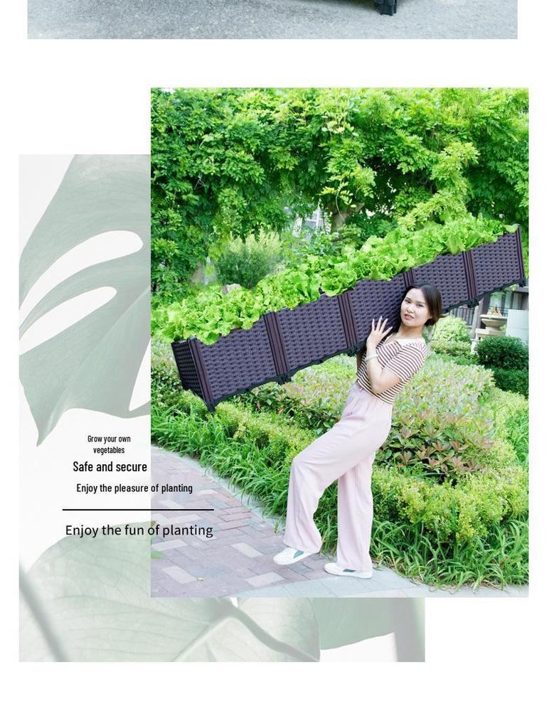 Extra-Large Thickened Plastic Balcony Planter Box - Outdoor Gardening Pot