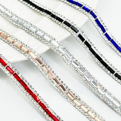 Rhinestone Trim Colorful Crystal Strip Shiny Self Adhesive Rhinestone Strip DIY Supply Flexible Glass Rhinestone Trim DIY Craft