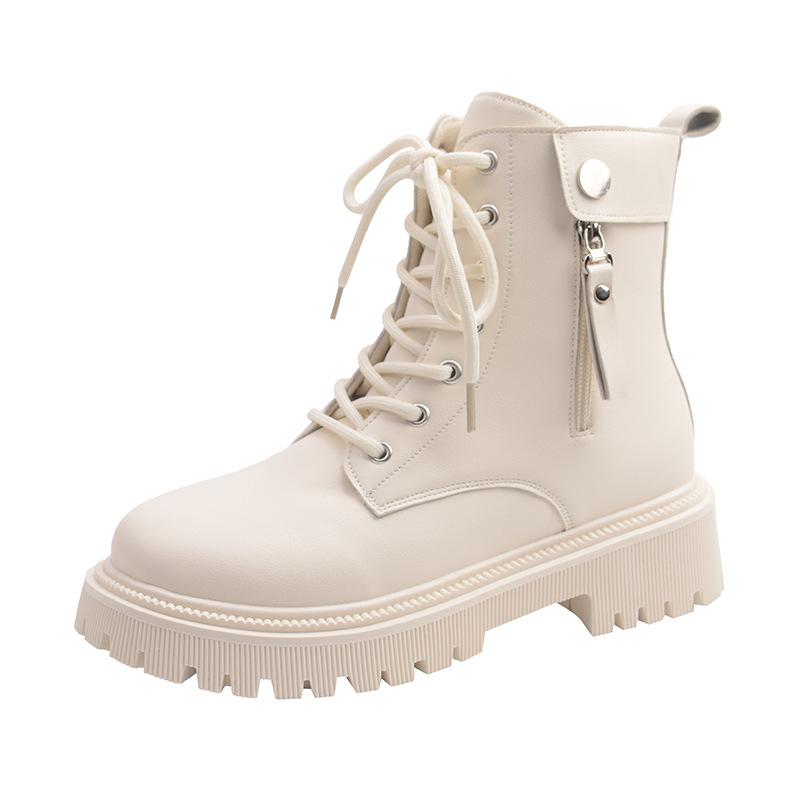 British style thick-soled heightening black Martin boots women's summer 2025 super fire new popular lace-up small short boots locomotive boots