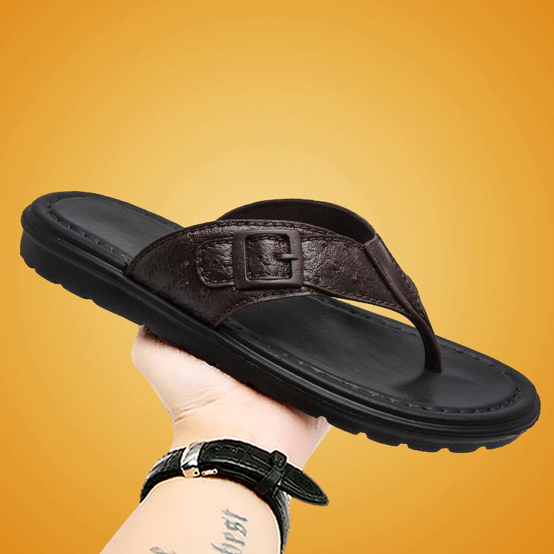 

Большие размеры Шлепанцы Кожаные тапочки Нескользящие тапочки Кожаные шлепанцы Домашние тапочки 45 коричневый