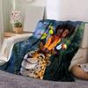 1pc, Jungle Adventure: Discover Our Vibrant Animal Print Blanket Perfect for Home Decor, Couch Cover, Outdoor Use, Travel, Camping