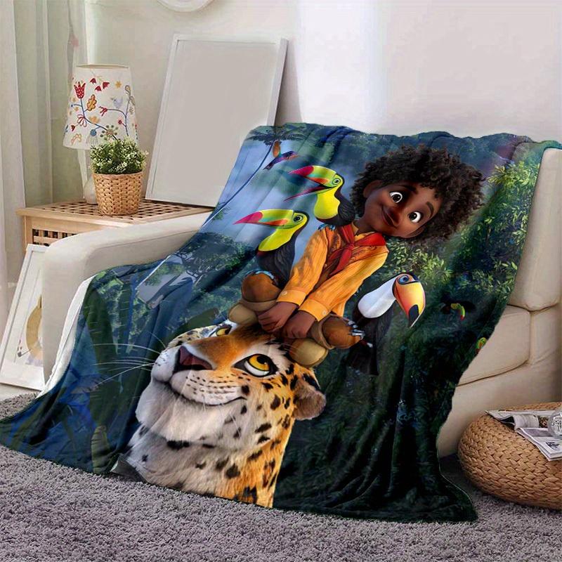 

1pc, Jungle Adventure: Discover Our Vibrant Animal Print Blanket Perfect for Home Decor, Couch Cover, Outdoor Use, Travel, Camping 80x120cm