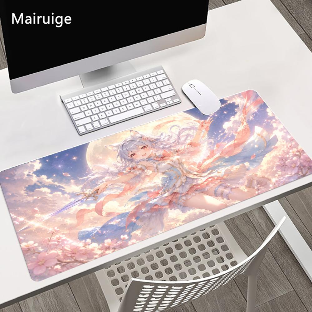 Anime Girl Big Size Mouse Pad Non-slip Rubber Easy To Clean Desk Mat for Home Office Daily Use Deskpad Keyboard Pad Mouse Mat