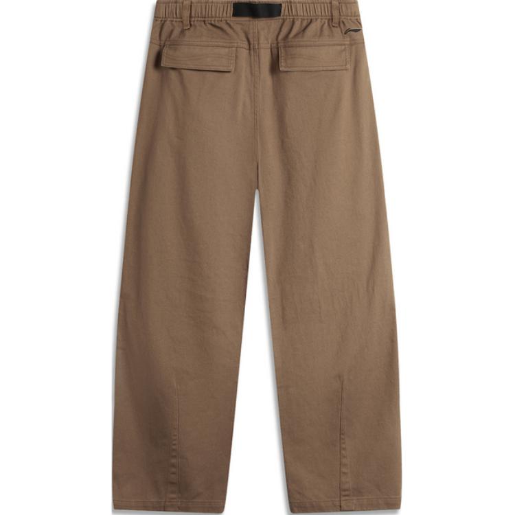 Li Ning CF Suo Pantalon Décontracté Mode Ample Droit Couleur Unie Bas Homme Marron Cacao AKXU523-5