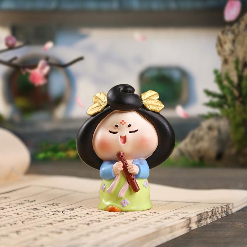 Kreativer Handyhalter im Stil der Tang-Dynastie mit Glücksbringer: Exquisites Harzornament