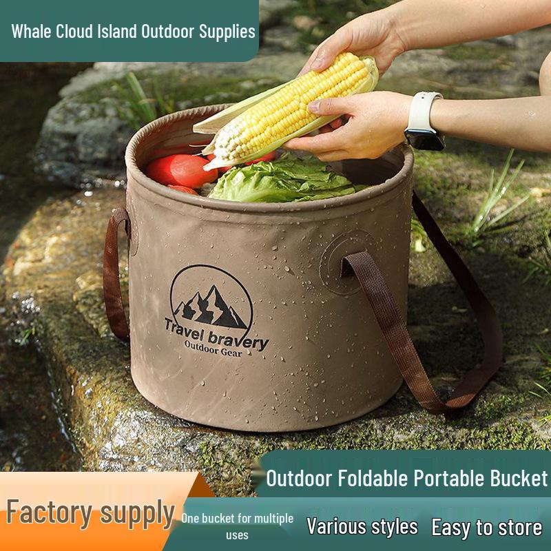 Portable Foldable Camping Bucket - Large Capacity for Water and Vegetable Washing