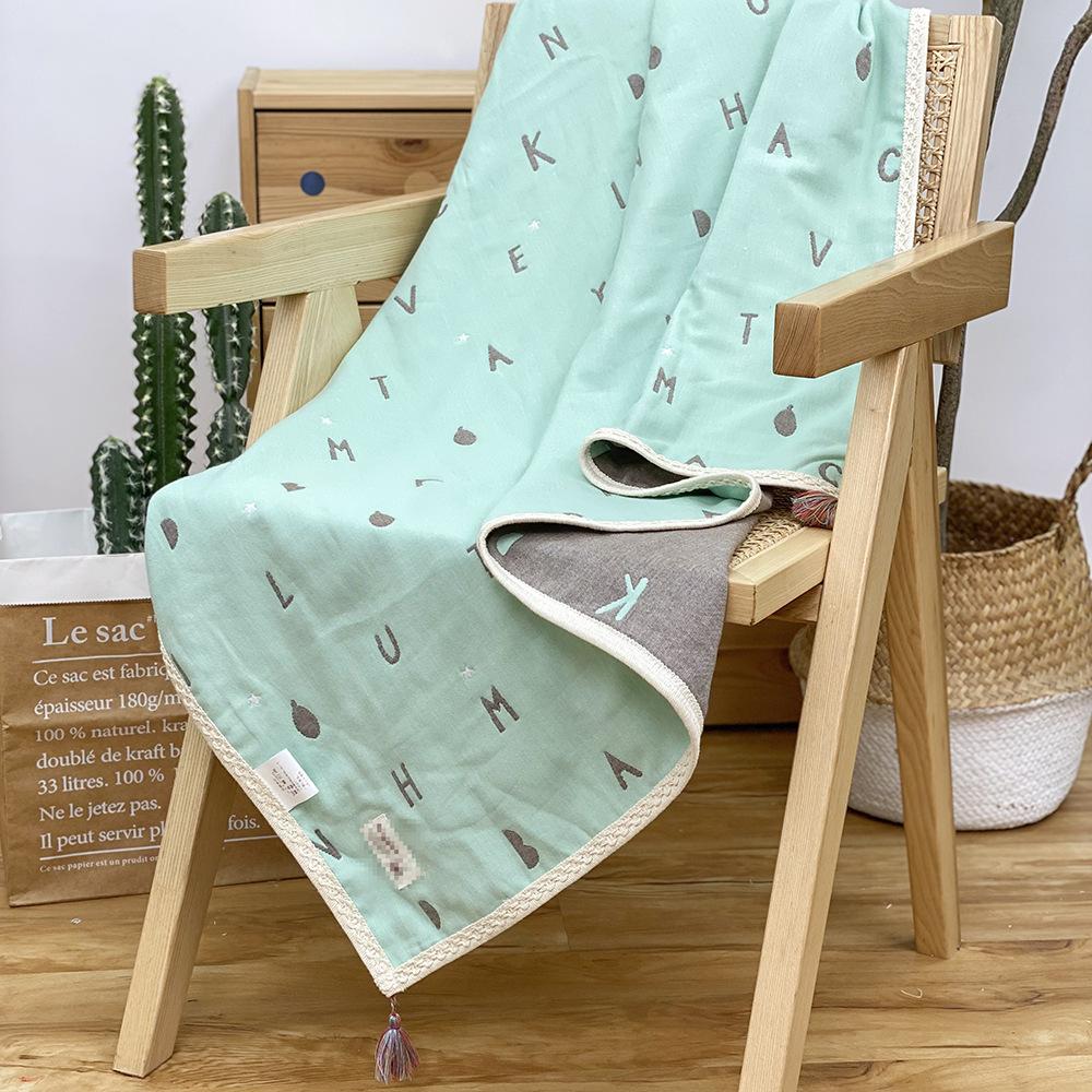 Native Original 6-Ply Gauze Colorful Cross Magic Indian Tassel Quilt