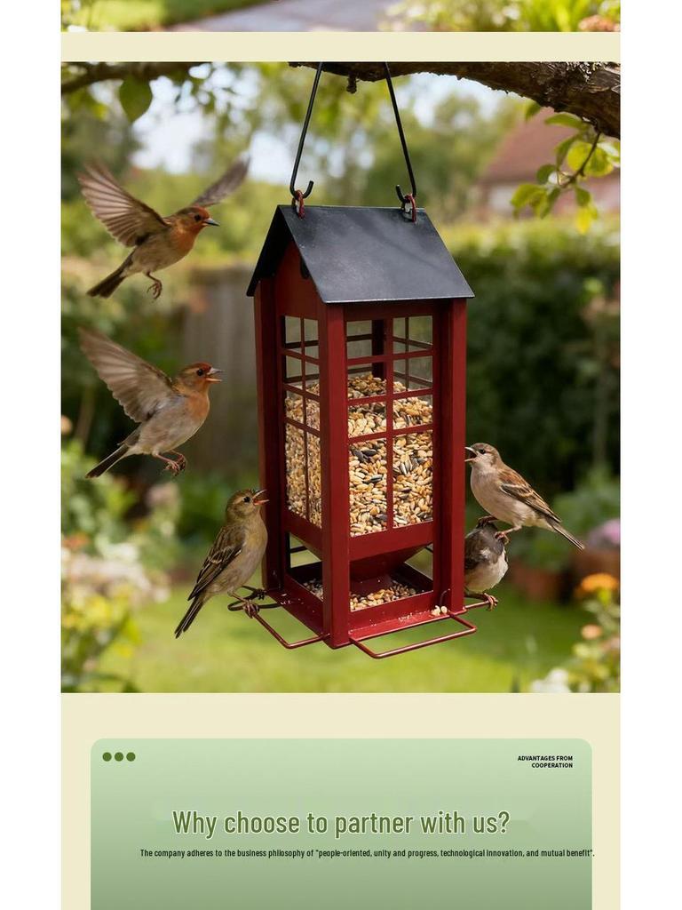 Comedouro Popular de Pássaros em Ferro: Decoração Criativa para Jardim ao Ar Livre