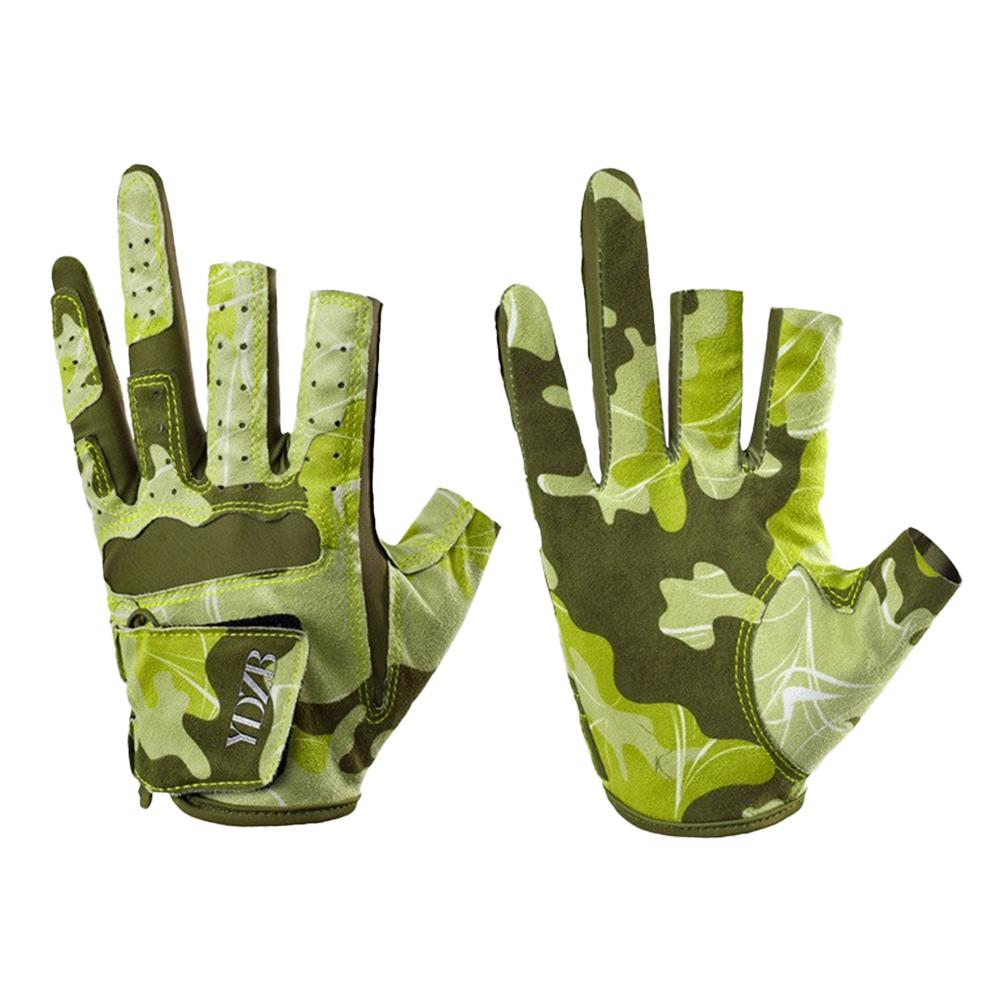 1Pair Three-Finger Fishing Gloves Anti-Slip Breathable Wear-Resistant Ice Silk Fishing Gloves M