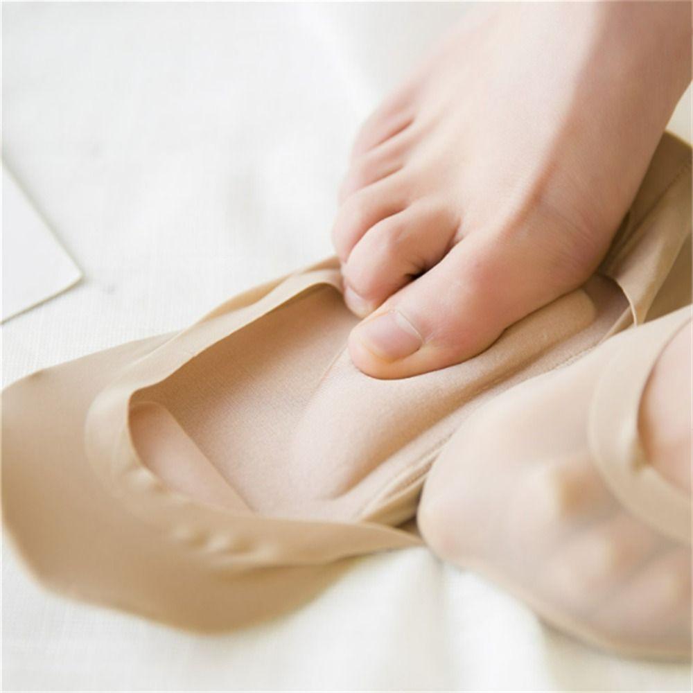 2 Pairs Foot Massage Ice Silk Socks Orthopedic Pad Invisible Sock Comfortable Summer Socks  Women