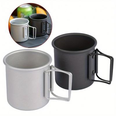 New Arrival 300ml Outdoor Camping Cup With Foldable Handle Portable Ultra-light Aluminum Alloy Mug For Outdoor Hiking Cooking