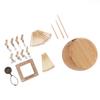 Wooden Yarn Bowl Crochet Bowl with Lid Round Bamboo Wood Knitting Bowl with Holes and Crochet Hooks