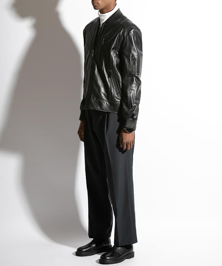 Seuteulaikeu Elegant Pintuck Trousers (Charcoal)