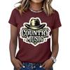Women's Fashionable Casual Music Festival Print Round-Neck Short-Sleeve T-Shirt