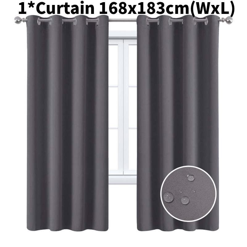 Curtain Blackout Insulated Bedroom Living Room Solid Color Curtains Window Decor