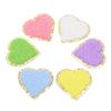 6pcs Heart Shaped Iron On Patches Random Color Golden Stroke Cotton DIY Craft Applique for Jeans Shirt Backpack Wallet