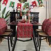 Ambiance de Noël Drapeaux de table Nappes Nappe festive rouge Drapeau de table Meuble TV Housse de table basse Serviette
