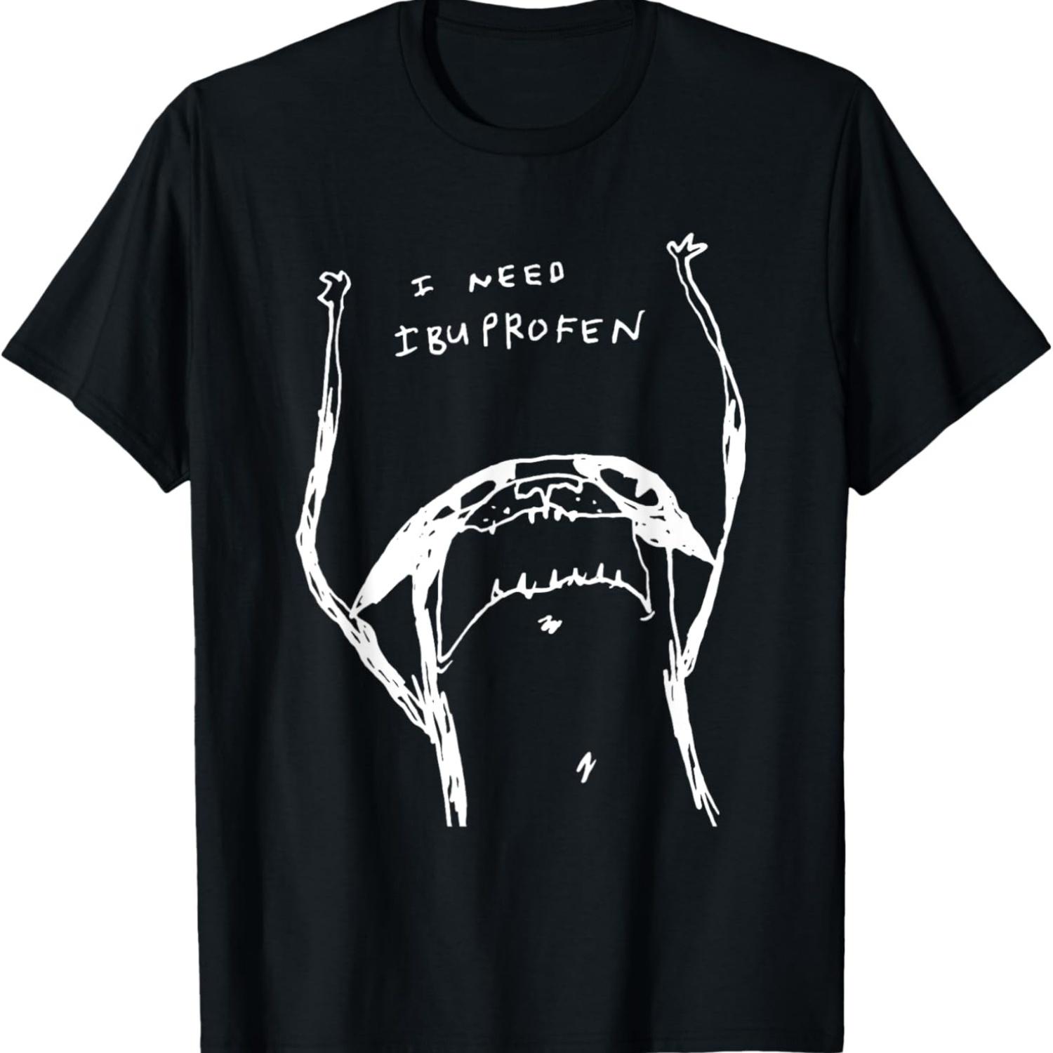 I Need Ibuprofen Funny Cat Meme T-Shirt(1) S чёрный