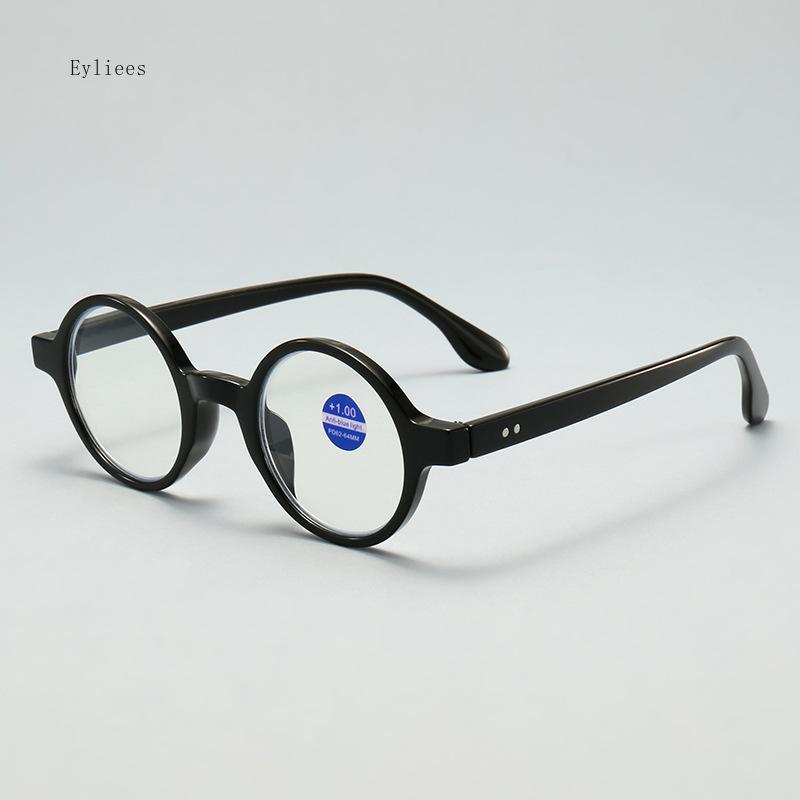 

Очки для чтения с круглой оправой, мужские и женские, ультралегкие, высокой четкости, с прозрачными линзами, блокирующими синий свет, пресбиопические очки 4