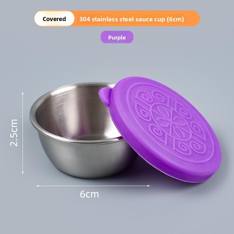 304 Stainless Steel Portable Dipping Sauce Box for Barbecue Mini Seasoning Container