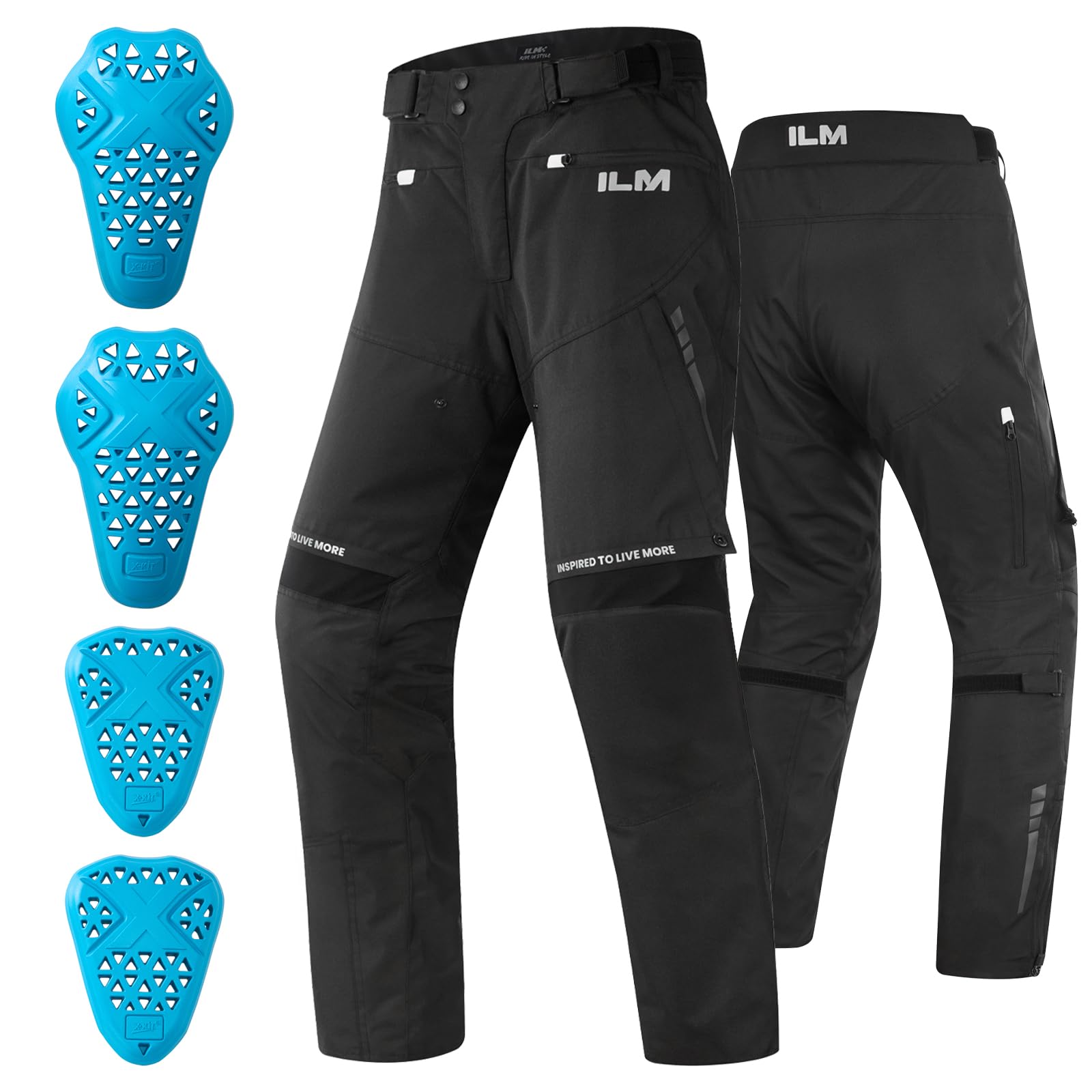 

ILM Riding and Autumn Breathable Waterproof and CE and P04 Men s Pants, Spring, Summer, Style, Mesh, Breathable, Protector, Ventilated. чёрный