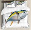 Pike Fish Bedding Striped Bass Big Pattern Hunting And Fishing Themed Duvet Cover For Kids Boys BedRoom Decorations For Teens