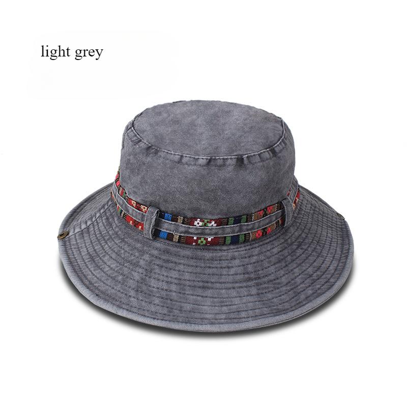 Spring and Summer Men's Bucket Hat Cotton Washed Foldable Shade Hats Casual Outdoor Camping Hat Hiking Hats