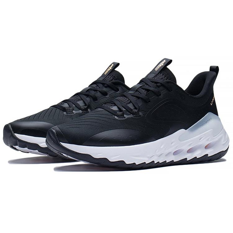 New LiNing Shock Absorbers Slip Resistant, Abrasion Resistant, Lightweight Low Top Running Shoes Men's Black Comfortable ARES015-2