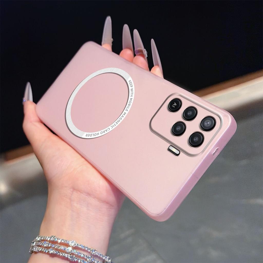 Magnetic Semi‑Transparent Matte Phone Case for OPPO A94 4G Soft TPU Shockproof Cover