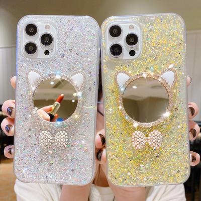 Handyhülle für iPhone 13 12 11 14 15 Pro Max Plus Hülle iPhone x xr xs Max 7 8 Plus Langlebig mit Schminkspiegel