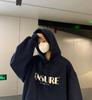 Padded Hooded Sweatshirt Women Autumn and Winter Loose Ladies Student Tops Fashion Retro Versatile Sweatshirt