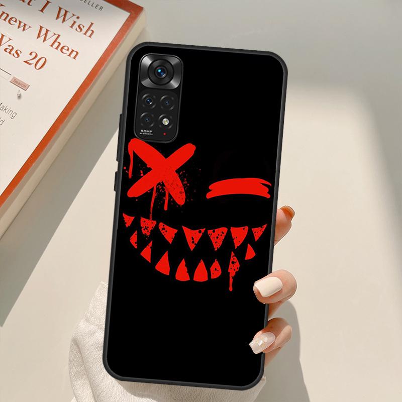 Scary Smile Skeleton Devil pro Redmi 10A 10C 9A 9C 9T K40 K50 Pouzdro na herní telefon pro Redmi Note 11S 10S 9S 9 10 11 Pro