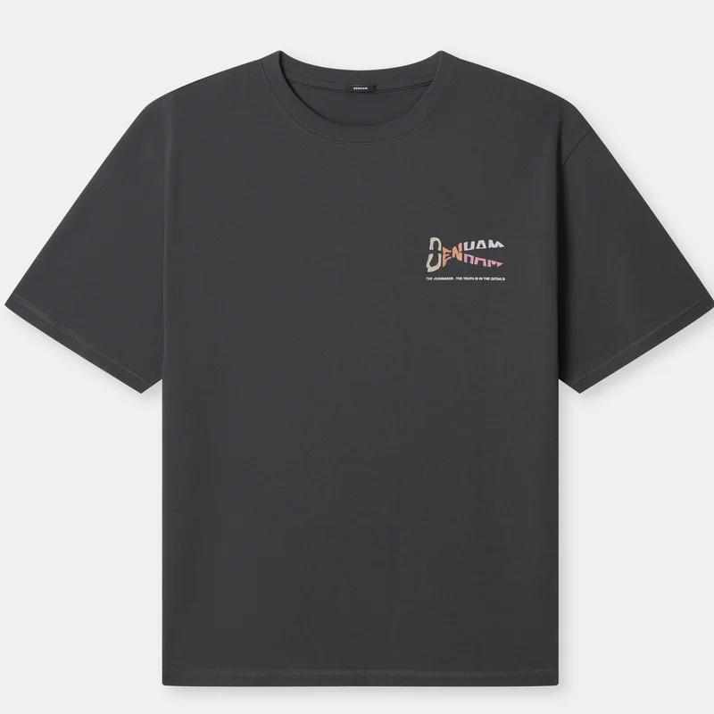 2024 Nowe Lato Nowy Nadruk DENHAM 100% Bawełna T-shirt Męski Klasyczna Moda Bawełniany Oversize Top Lato Harajuku O-Neck T-shirt