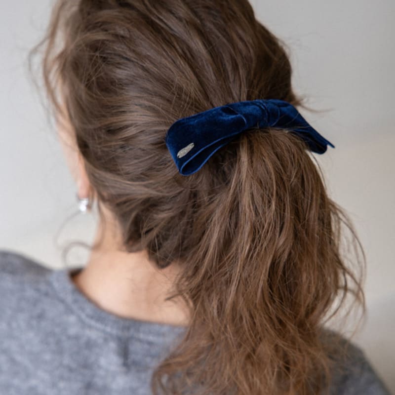 MERRYMOTIVE Velvet Ribbon Knot Hairpin (2colors)