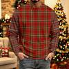 Men's Casual Knit Long Sleeve Neck Shirt with Christmas Print for Holiday and Everyday Wear