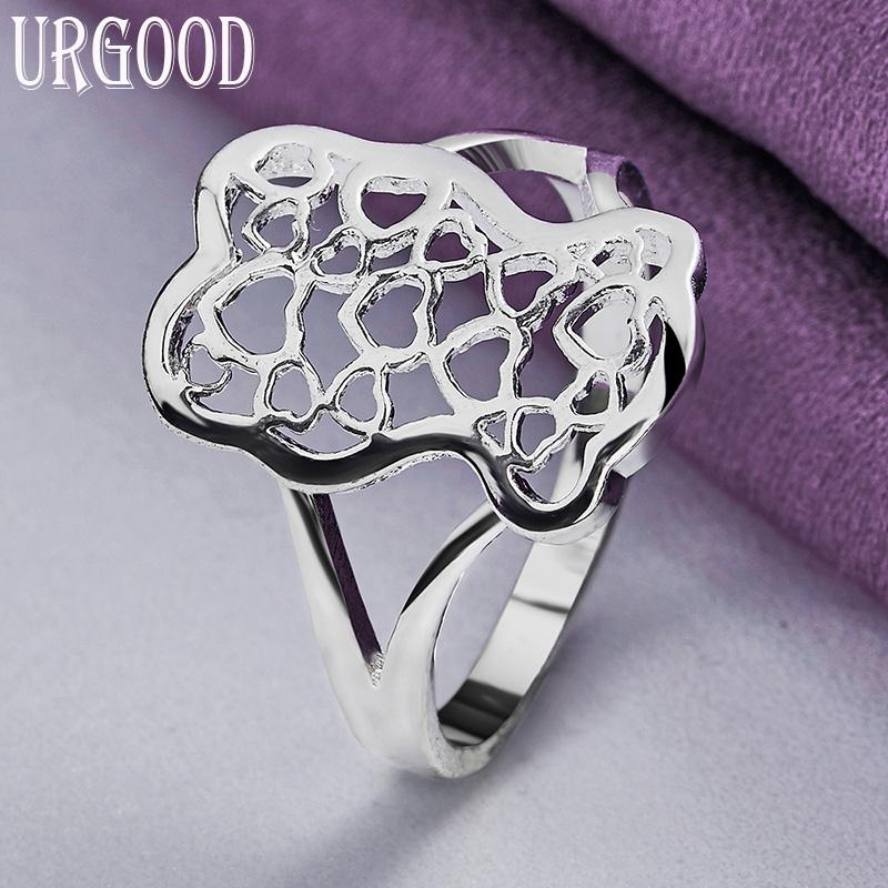 925 Sterling Silver Fashion Pattern Ring Beautiful Gift Jewelry