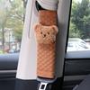 1pc Cute Cartoon Bear Car Seatbelt Cover Leather Seat Belt Harness Cushion Auto Shoulder Strap Protector Pad for Children Kids