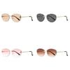 Fashion Female Retro Metal Frame Sun Glasses With Gray Lenses For Summer Outdoor Use
