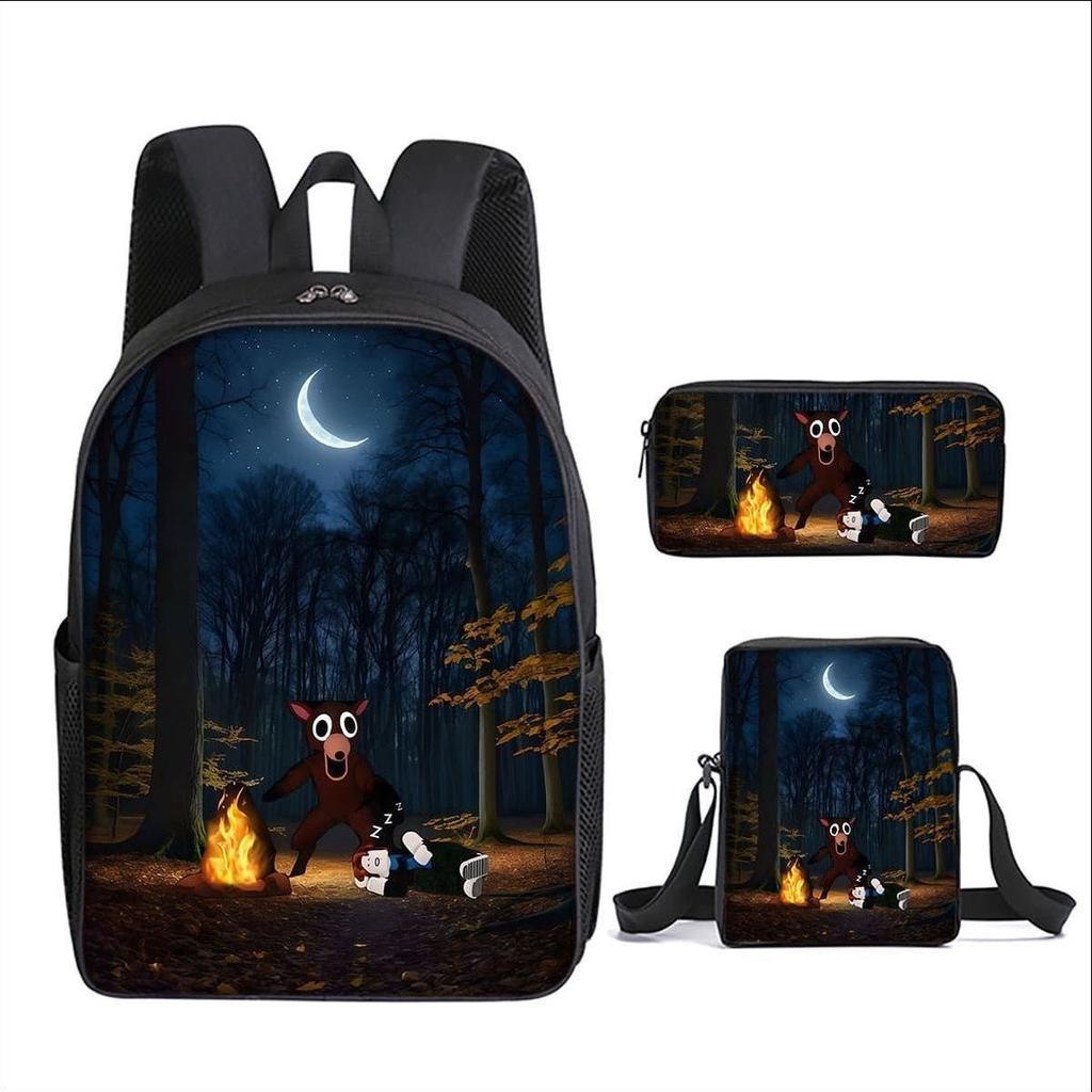 Classic 99 days in the forest 3D Printed 3pcs/Set pupil School Bags Laptop Daypack Backpack Inclined shoulder bag Pencil Case