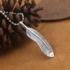 S925 Sterling Silver Jewelry Retro Thai Silver Men and Women Takahashi Goro Trend Feather Pendant
