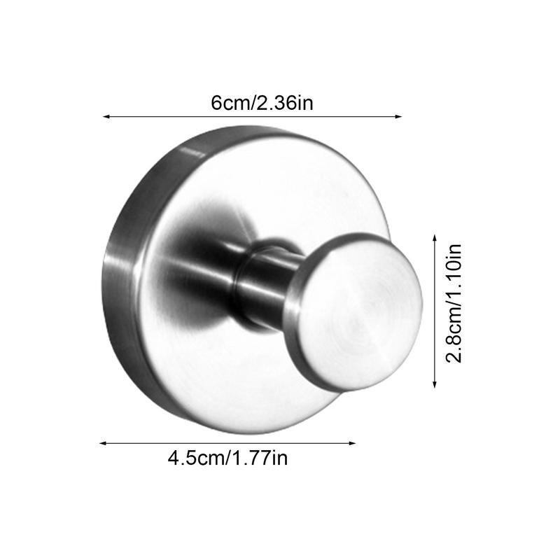 2pcs Stainless Steel Adhesive Wall Hooks Waterproof Shower Hanging Hook Heavy Duty Towel Hook Hanger Bathroom Storage Holder