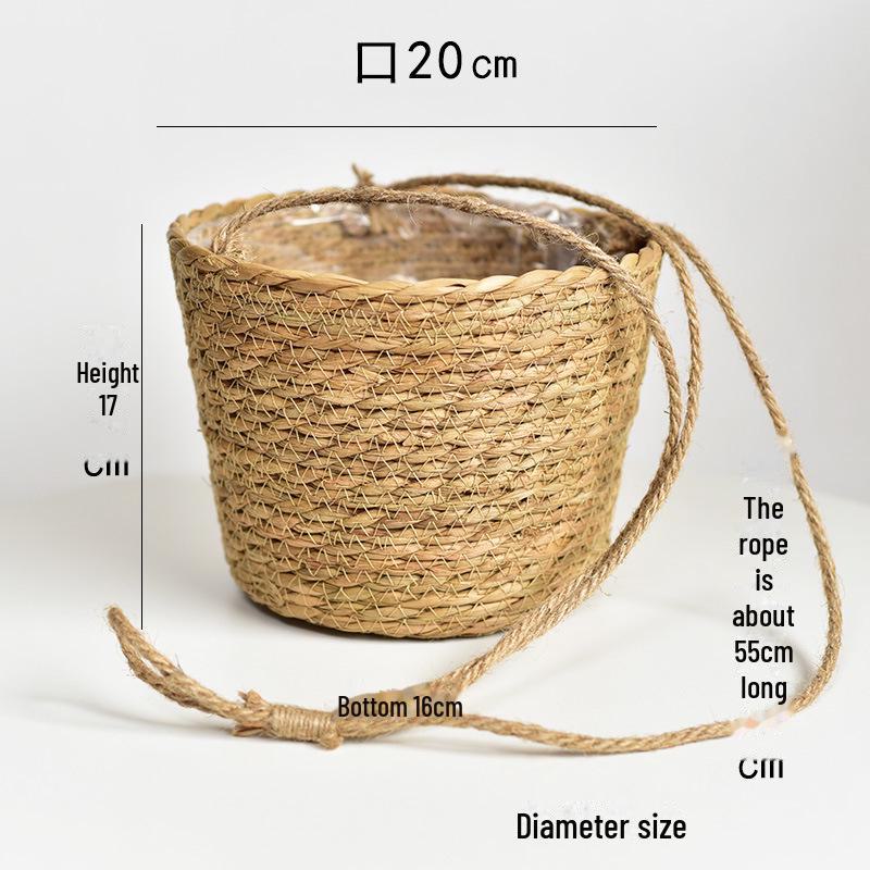 

Плетеный подвесной цветочный горшок для зеленых растений и орхидей - корзина из ротанга для домашнего декора