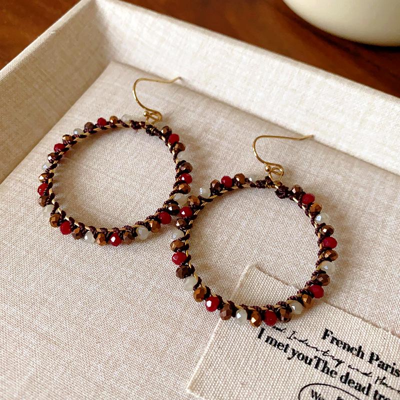 High-End Ethnic Teardrop Tassel Earrings with Cutout Design – Luxury Trend Jewelry