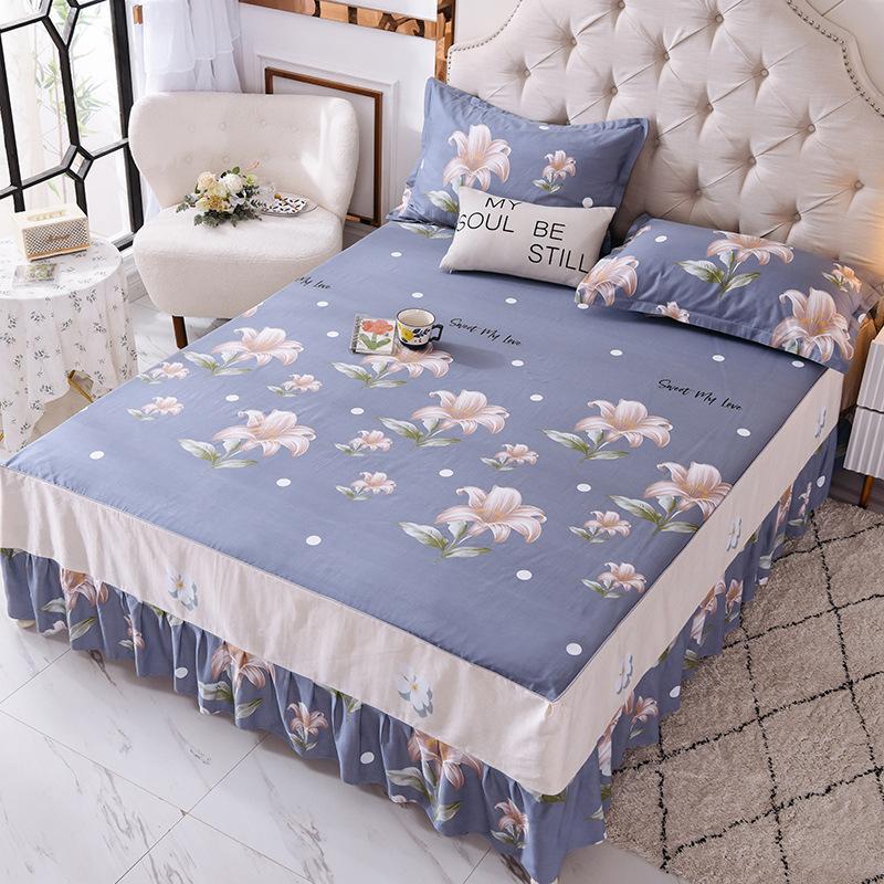 Home New Product Cotton Bed Skirt Mattress Cover Protective Cover Bedspread Cotton Single Double Single Bed Skirt